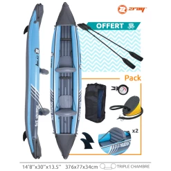Bon marché ❤️ Zray Kayak Gonflable Zray Roatan - 2 Places - 376 X 77 Cm (148" X 30") - 13,5kg ????